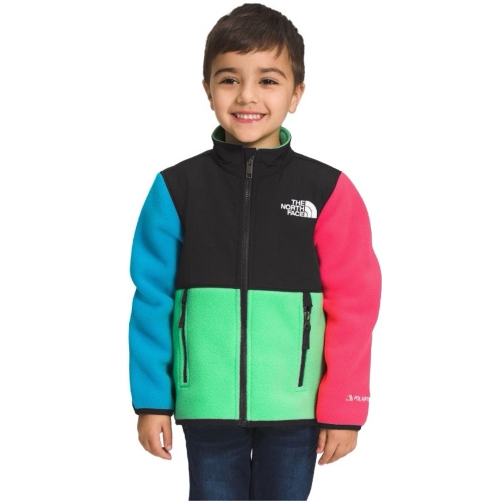 The North Face Bright Multicolor Denali Colorblock Fleece Jacket Toddler Size 2T